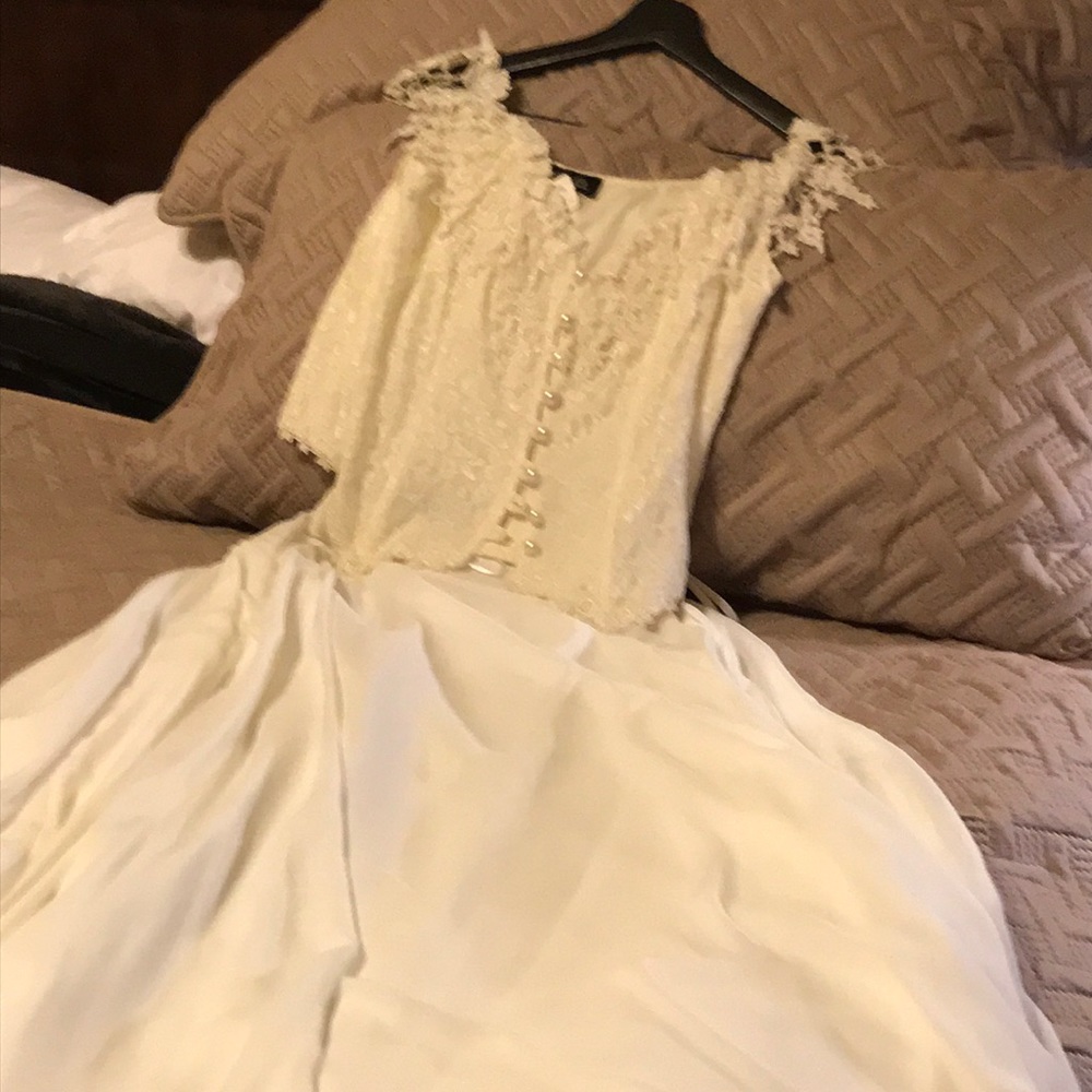 Ivory Corset style top and flowing skirt